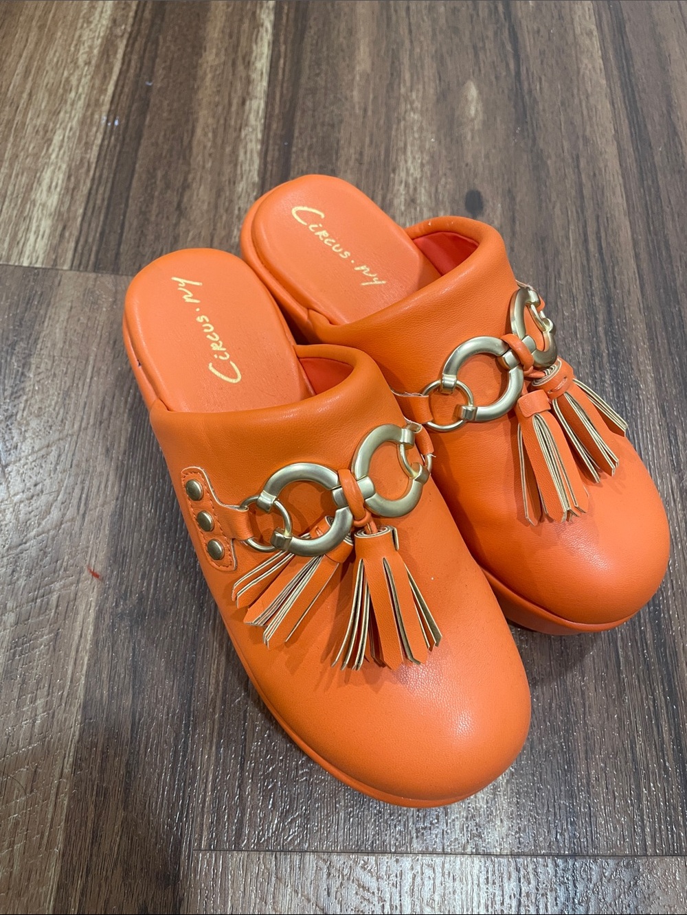 Circus by Sam Edelman Orange Tassel Ring Mules